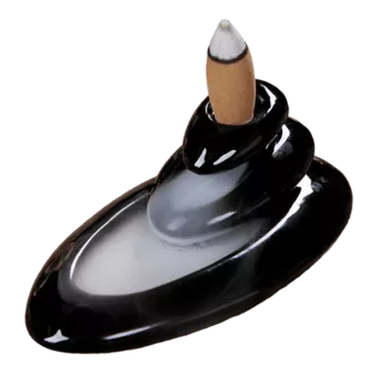 Porte Encens Backflow Céramique Pirogue 13cm