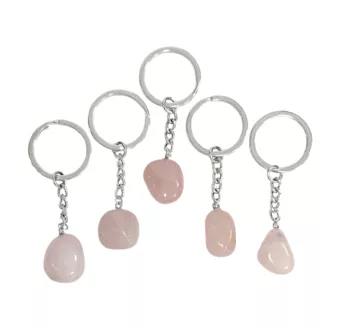 Porte Clés Quartz Rose 30mm x5