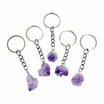 Porte Clés Amethyste Brute A 30mm x5