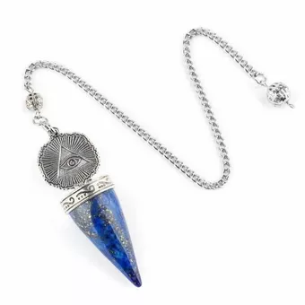 Pendule Lapis Lazuli A Œil Protecteur Argenté