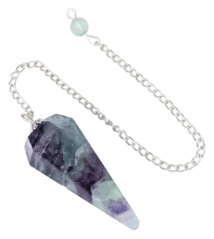 Pendule Fluorite Multicolore Conique 6 faces