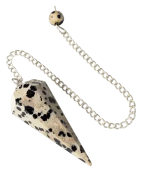 Pendule Jaspe Dalmatien Conique 6 faces