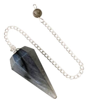 Pendule Labradorite conique 6 faces