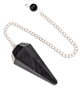 Pendule Obsidienne Oeil Céleste Conique 6 faces