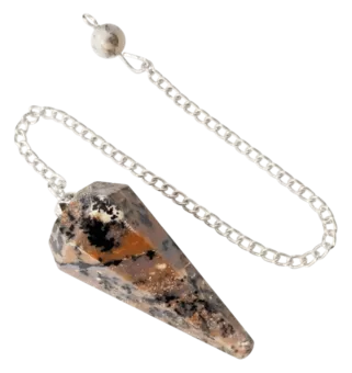 Pendule Agate Dendrite Conique 6 faces