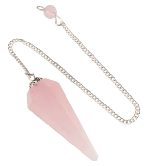 Pendule Quartz Rose Conique 6 faces