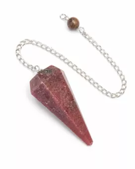 Pendule Rhodonite Conique 6 faces