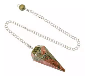 Pendule Unakite conique 6 faces
