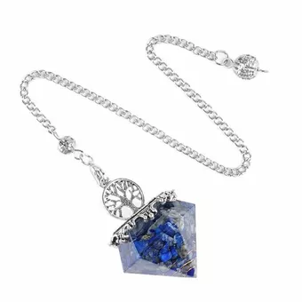 Pendule Orgonite Arbre de Vie Lapis Lazuli 6 faces