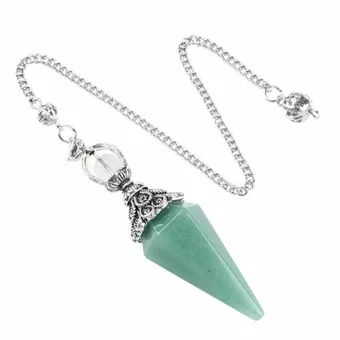 Pendule Aventurine Verte 6 faces & Métal