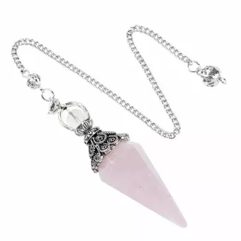 Pendule Quartz Rose 6 faces & Métal
