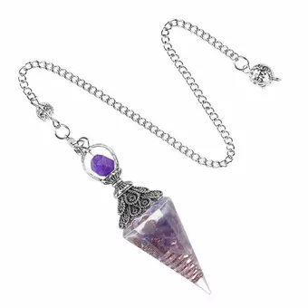 Pendule Orgonite Amethyste 6 faces