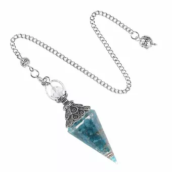 Pendule Orgonite Apatite Bleue 6 faces