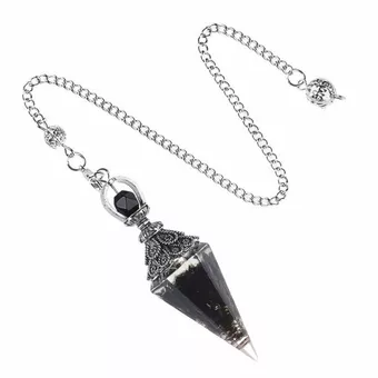 Pendule Orgonite Obsidienne Noire 6 faces