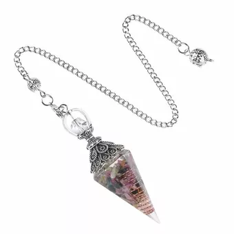 Pendule Orgonite Tourmaline Multicolor 6 faces