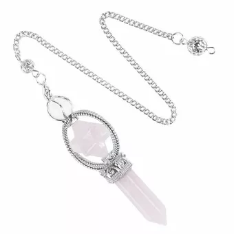 Pendule Quartz Rose Merkaba 6 faces