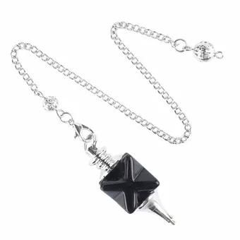 Pendule Divinatoire Merkaba Obsidienne Noire