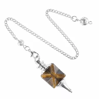 Pendule Divinatoire Merkaba Oeil de Tigre