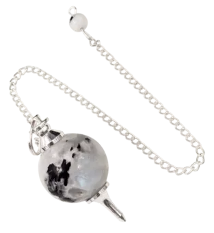 Pendule Sphère Pierre de Lune Blanche Péristérite 4cm