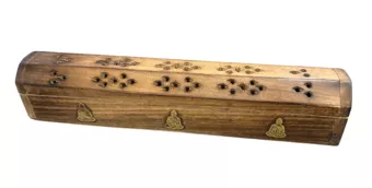 Porte Encens Coffret en Bois de Papri Bouddha 30cm x2