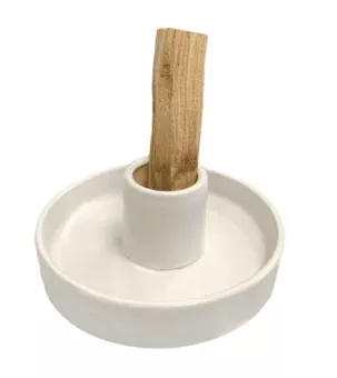 Porte Encens Céramique Blanc pour Palo Santo 10.50cm