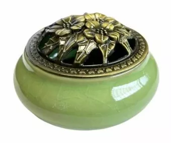 Porte Encens Céramique Vert 10cm