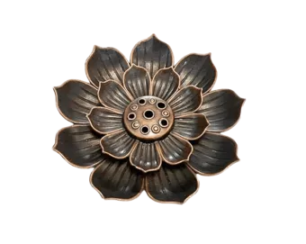 Porte Encens Métal Fleur de Lotus 6 cm