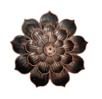 Porte Encens Métal Grande Fleur de Lotus  8.5 cm