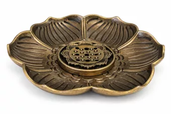 Porte Encens Métal Lotus 8.5 cm