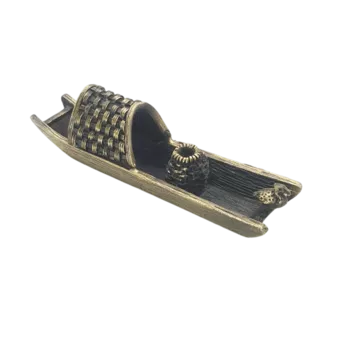 Porte Encens Métal Bateau Bronze 9.5 cm