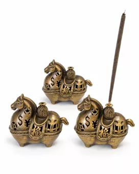 Porte-encens cheval 5,3 cm – Lot de 3