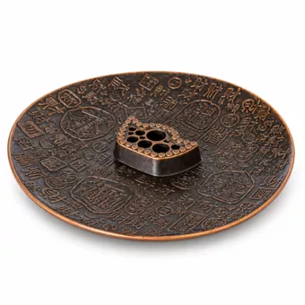 Porte-encens 9 trous décor lingot chinois 10 cm