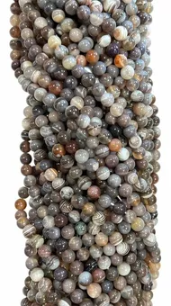 Fil de Perles Rondes Agate Botswana AA 6 mm