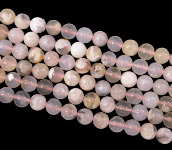 Perles Rondes sur Fil Agate Fleur de Cerisier A 10mm