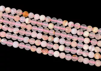 Perles Rondes sur Fil Agate Fleur de Cerisier A 4mm