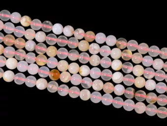 Perles Rondes sur Fil Agate Fleur de Cerisier A 6mm
