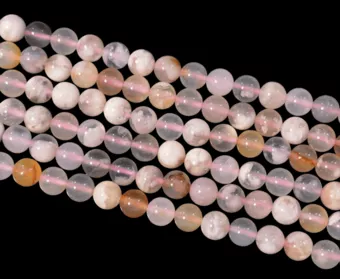 Perles Rondes sur Fil Agate Fleur de Cerisier A 8mm