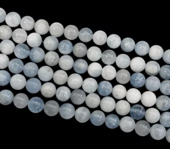 Aigue Marine perles 10mm sur fil 40cm