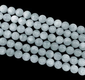 Aigue Marine AA perles 10mm sur fil 40cm