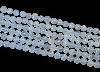 Perles Rondes sur Fil Aigue-Marine AA 4-5mm