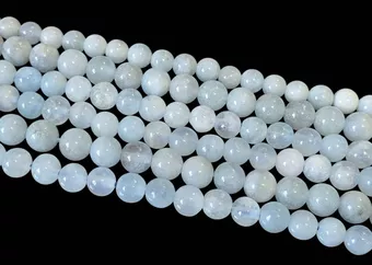 Perles Rondes sur Fil Aigue Marine A 5–6 mm