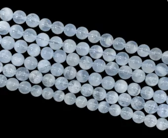 Perles Rondes sur Fil Aigue Marine AA 8–9 mm