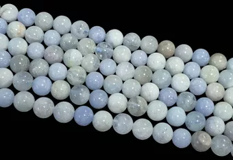 Aigue Marine multicolore perles 8-9mm sur fil 40cm