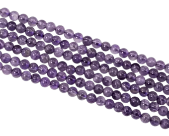 Perles Rondes sur Fil Améthyste A 4mm