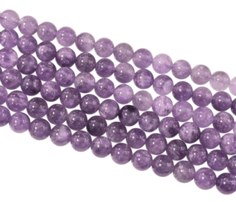 Perles Rondes sur Fil Améthyste Lavande A 10mm