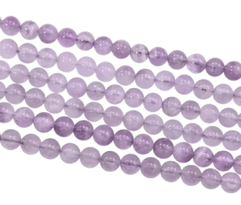 Perles Rondes sur Fil Améthyste Lavande A 6mm