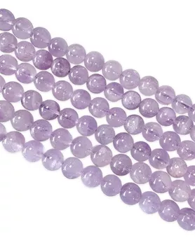 Perles Rondes sur Fil Améthyste Lavande A 8mm