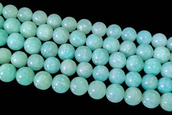 Perles Rondes sur Fil Amazonite États-Unis AA+ 7.5-8.5mm
