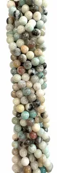 Perles Rondes sur Fil Amazonite Multicolore A 4-5mm