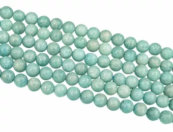 Perles Rondes sur Fil Amazonite Pérou A 6mm
